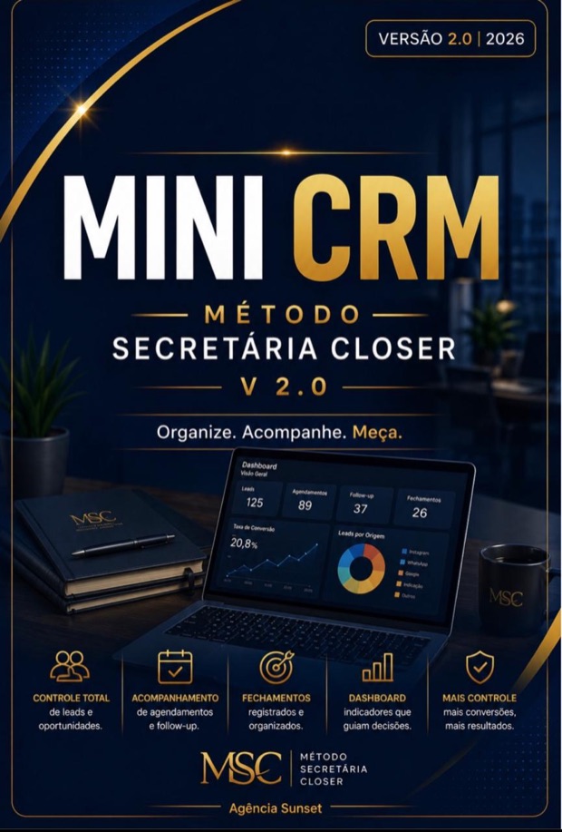 Capa do Mini CRM do Método Secretária Closer