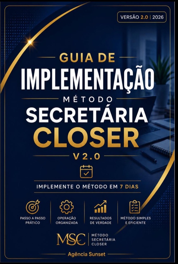Capa do Guia de Implementação do Método Secretária Closer