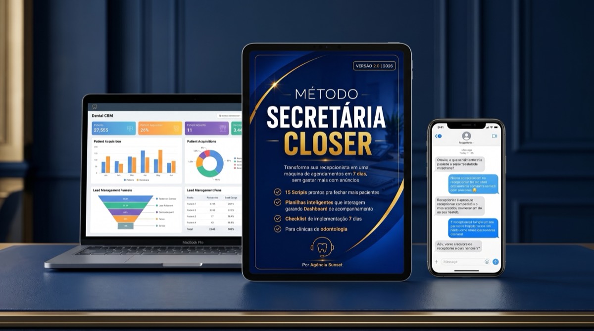 Método Secretária Closer — e-book, planilhas e dashboard